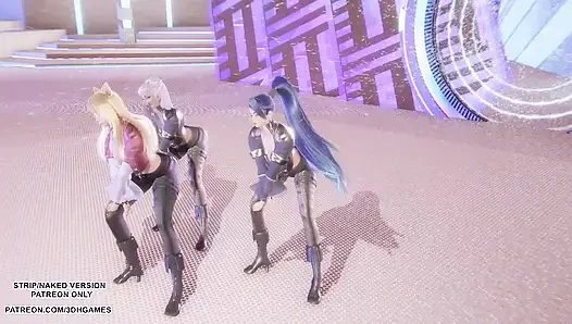 Mmd - kard - tembakan senjata - ahri, kaisa & evelynn dance league of legenda hentai tanpa sensor 4k 60fps
