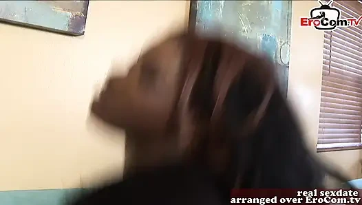 Black BBW milf with big tits gets vaginally and anal fucked
