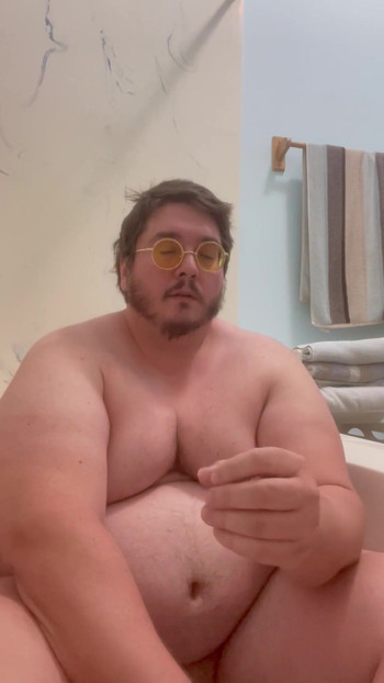 Must-see moment from "Enormously Fat Chub Bear Daddy Burly Chub Draws a Hot Bath & Blasts a Hot Load"