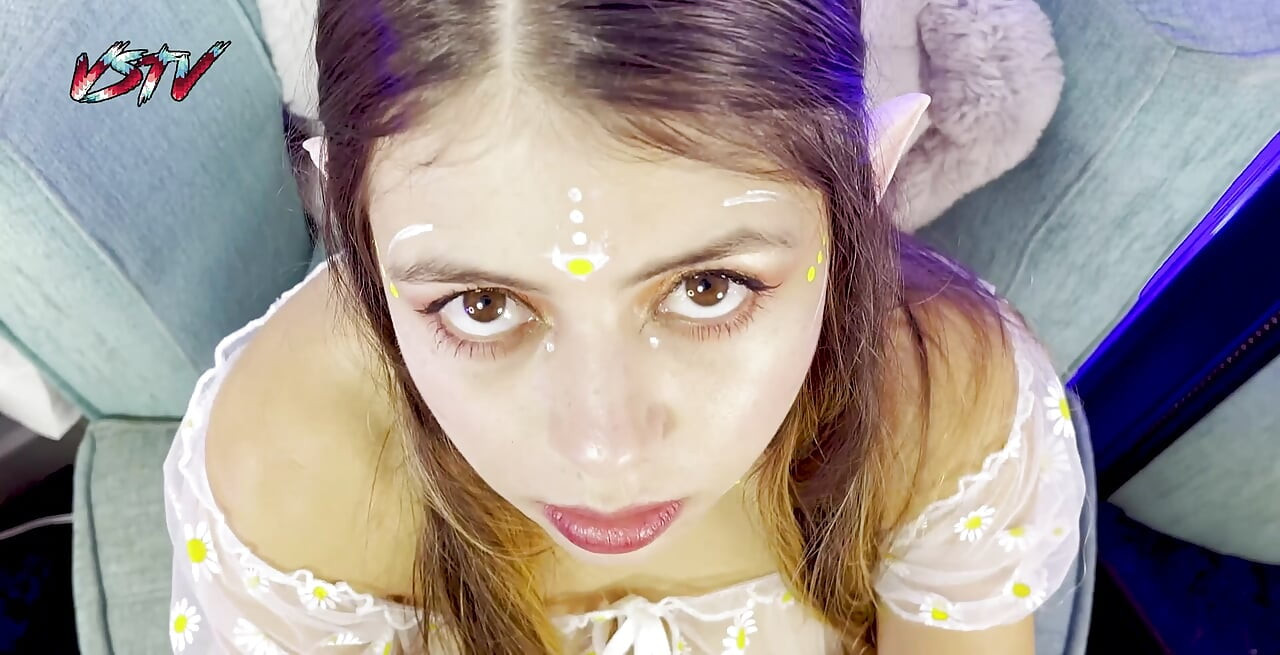 Cute Latina girl POV blowjob and footjob