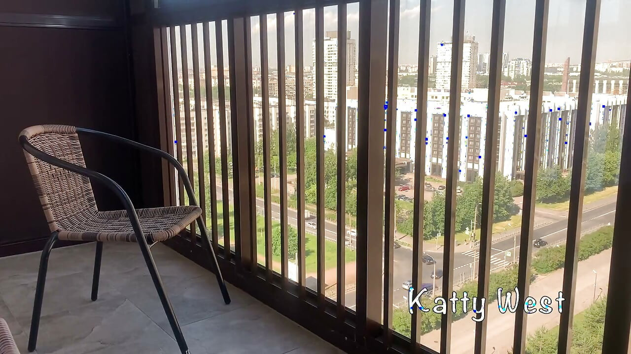 Foot Fetish Naked Girl on the Balcony