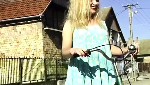 Blonde in Red Lingerie Takes Hard Cock Deep