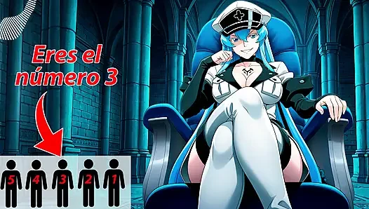 Spanish audio ANAL JOI for VERY submissive. Esdeath transforms you into a semen container.