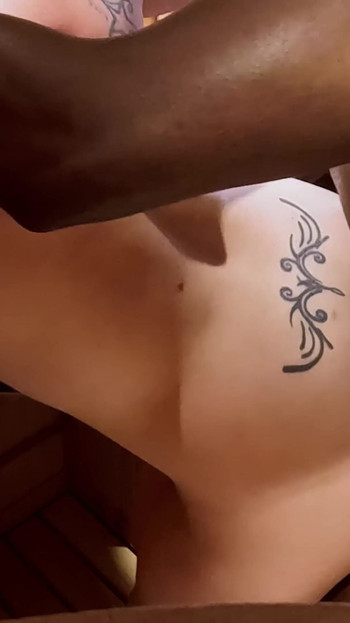 Must-share moment from "Black COCK FUCKS ME STRAIGHT IN A SAUNA - RISKY SEX"