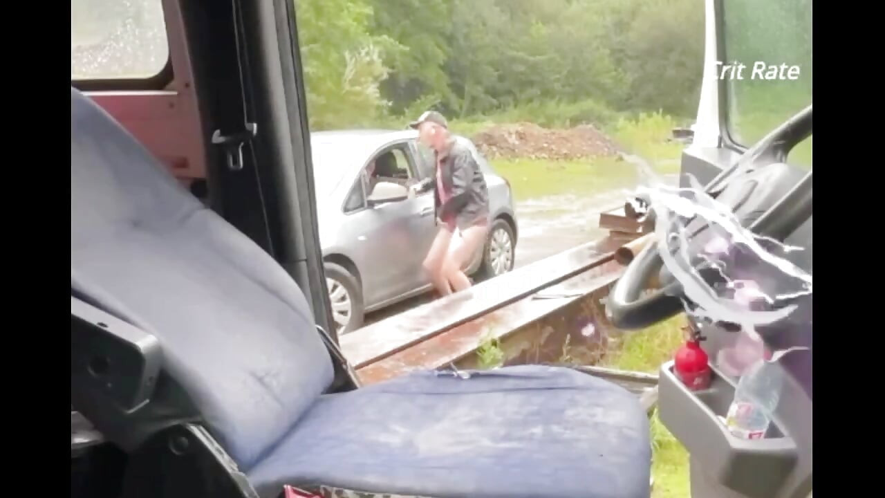 in a truck parking lot I find a super big cock