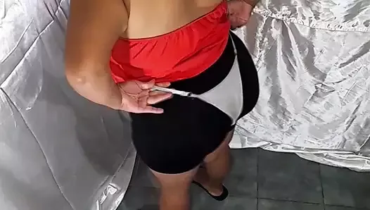 Filming me putting on underwear in dressing room