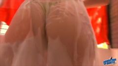 Busty Brunette Teen Getting Wet White Dress! Perfect Ass!!