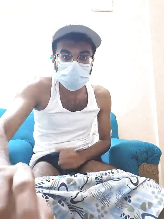 Underwear desi webcam guy teases strips and cum