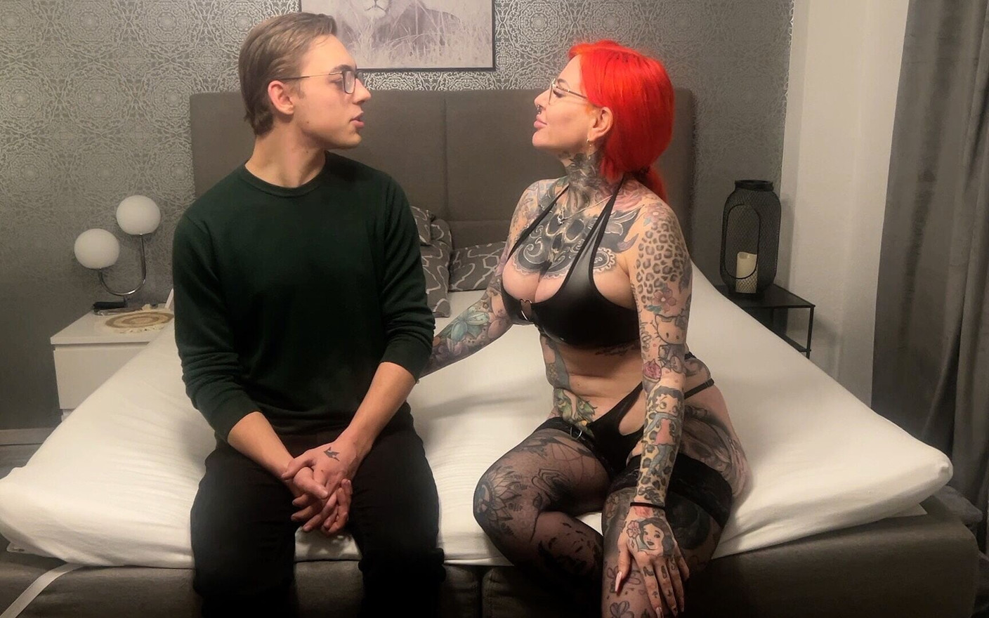 18-year-old Nerd Deflowered by Hot Stepmom!