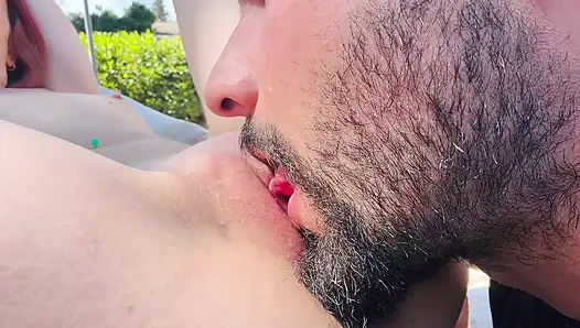 Real Couple Hot Outdoor Sex - Pussy Eating, Passionate Missionary, Hard Doggy Style & Cum on Face Facial
