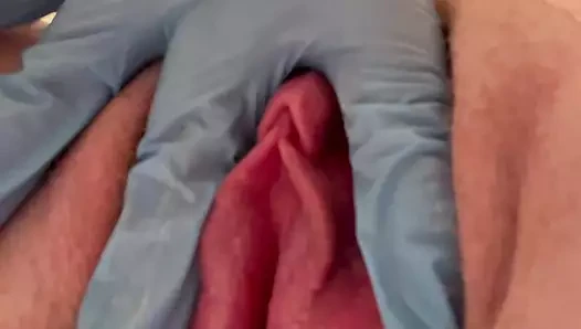 Horny girl with tight pink pussy