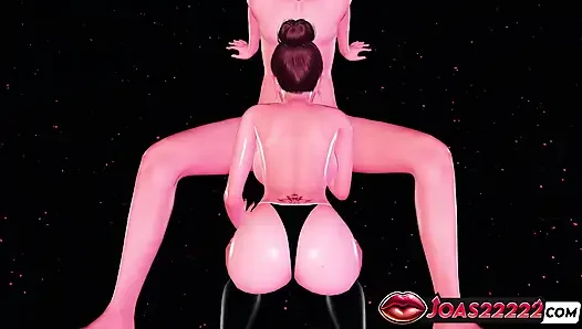 3D анимация Nikki Club - лизание уздечки, грязный минет, дрочка с камшотом на лицо в хентай без цензуры