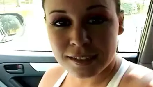 Handjob In The Car From Big Tit Sister Just Awesome