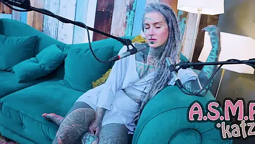 I talk about G - Grattitude- ASMR podcast SFW talking goth skinny girl dreadlocks tattoo model inked girl