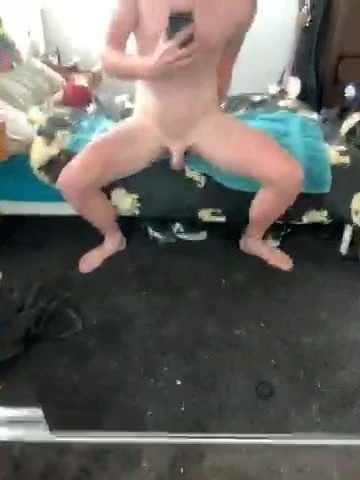 Chastity boy desperately tries to make himself cum