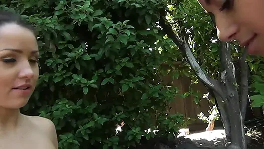 Teen bombshells outdoors