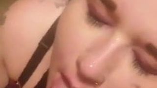 Daddy cumming on my face