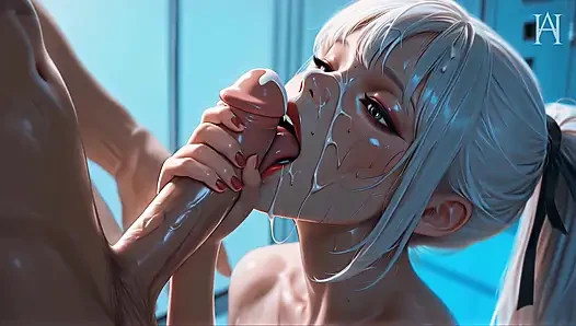 ATKINS HEAVEN - Slutty Cheerleader POV Blowjob In Locker Room