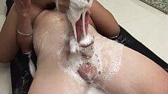 client tests goods for quality by sticking his stiff cock in her wet pussy
