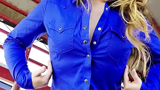 Redhead Shows off Naked Body While Wearing Sexy Shirt