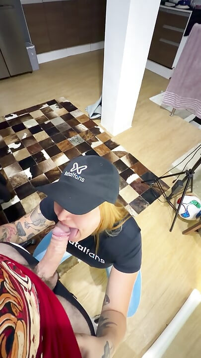 Blonde slut from Fatal Fans recorded content sucking my cock