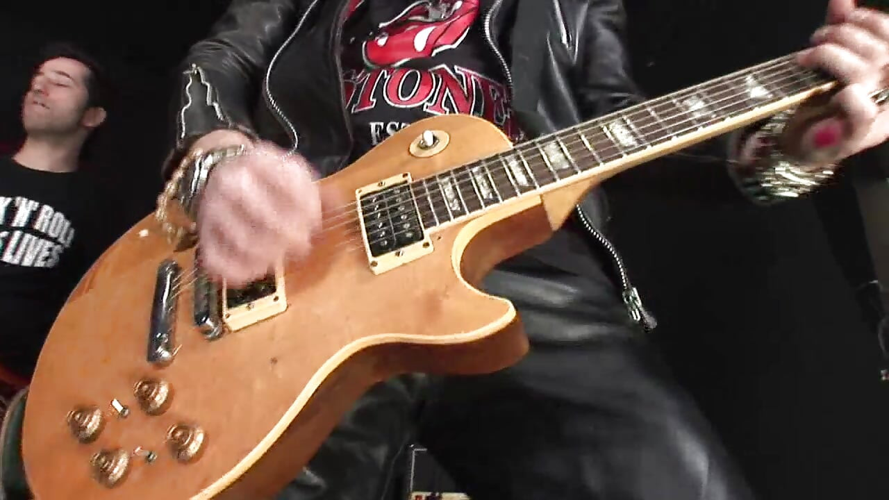 Hot Blonde in Stockings and Black Boots Gets Fucked in the Ass by Rockers