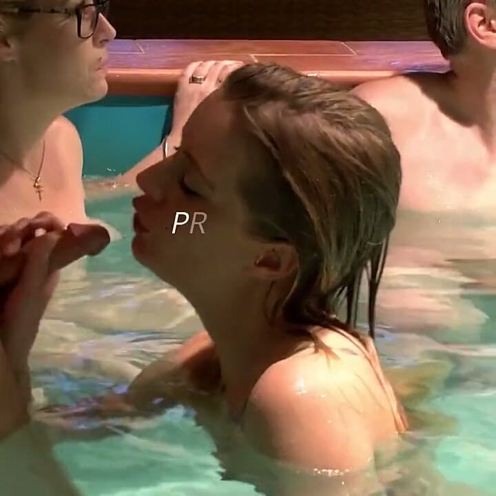 A big swimming pool party
