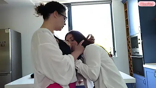 Hot Wife Caught Licking Her Friend's Pussy and Convinces Her Husband to Join in Hardcore Threesome!