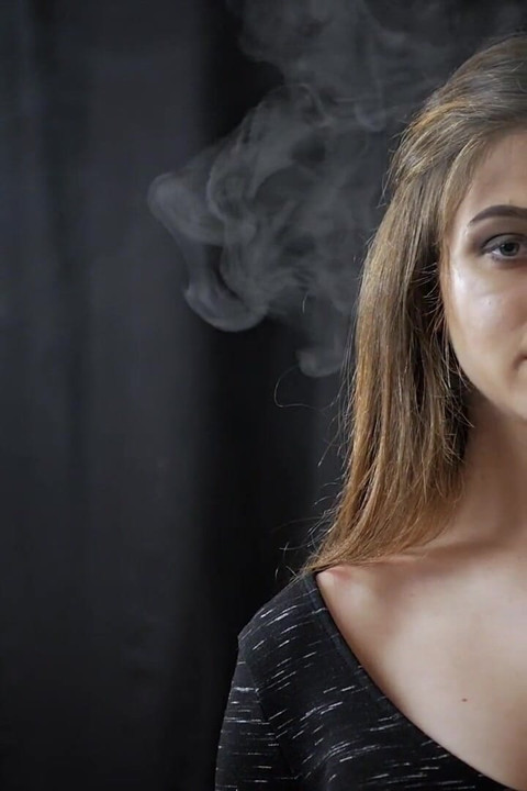 Gorgeous Babe Irina Posing on Camera While Smoking a Cigarette (hd)