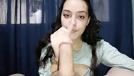 POV: Beautiful Argentinian Woman Sucking a Big Cock Until She Cums