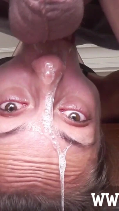 Stunning moment from "Tiny slut Candy Girl enjoys a sloppy upside-down throatfuck"