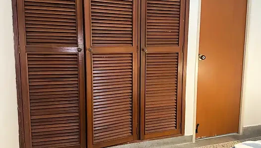 Watching my horny stepdaughter in her closet after getting out of the shower, I catch her secretly fucking her Latino stepbrother.
