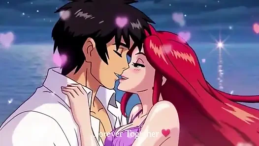 Ariel и Eric, страсть на балконе с Moonlit - романтическая аниме-любовь 3D