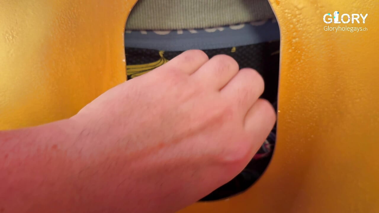 Young thick cock explodes at gloryhole with a crass TRIPLE orgasm