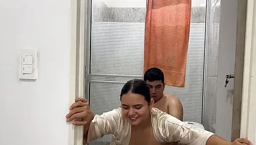 My stepsister caught me watching her in the shower and she makes me her so as not to snitch on my father