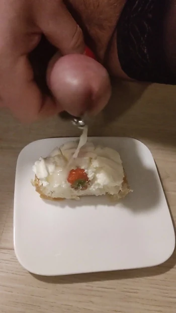 Iconic moment from "Cuckold eats his own cum today"