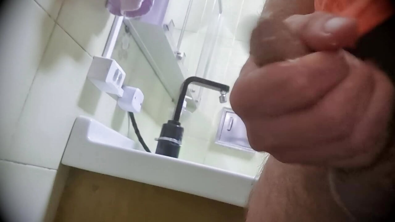 With a soft cock, hairy ejaculates 3 times, after a piss at work, to relax