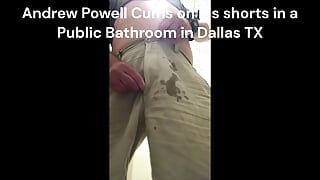 Andrew Powell Cums on Self In Public Bathroom!
