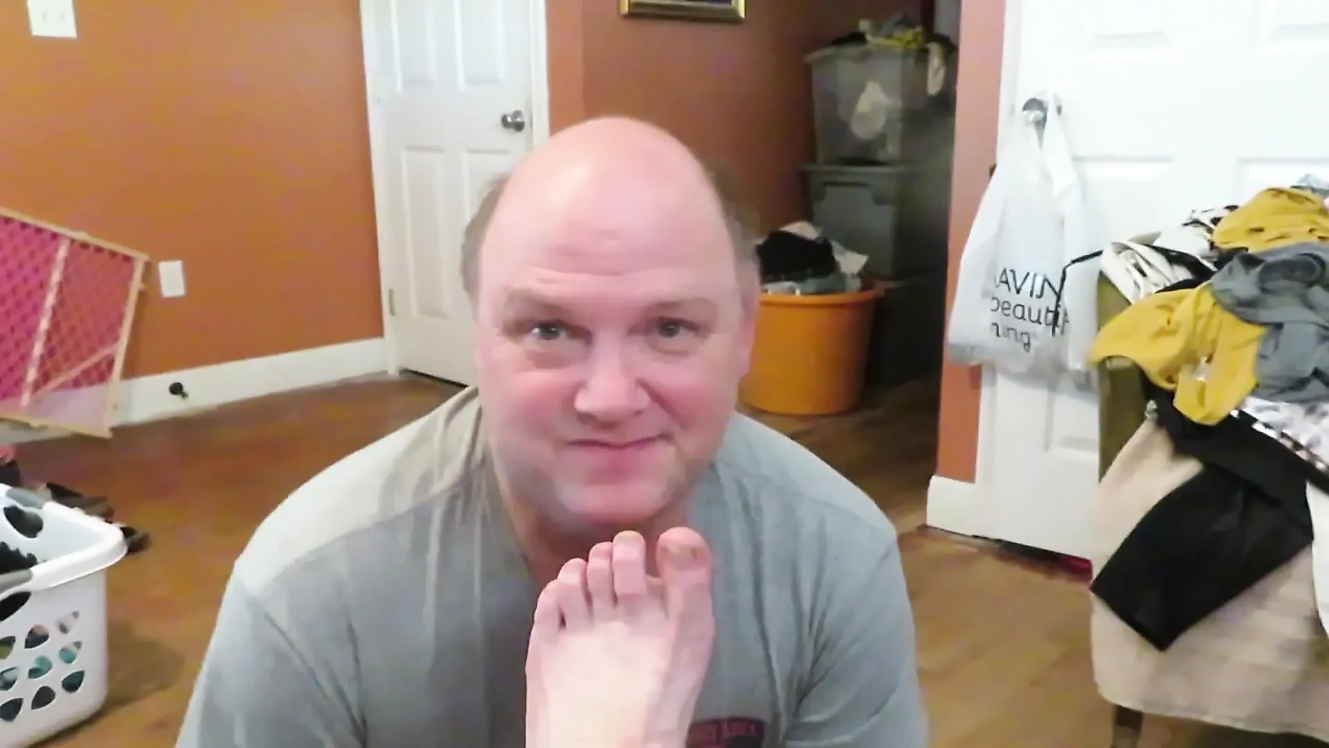 I make my slave smell my stinky rubber garden boots