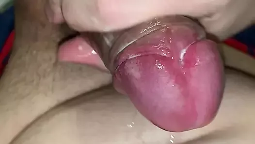 18 year old student masturbates his big cock and cums under a big pressure of sperm
