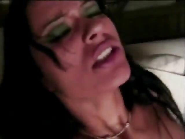 Wild brunette with nice tits rides a hard cock in the living room