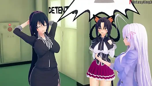 Rossweisse erwischte mich fast beim ficken mit Akeno - AUF DERER, DER NTR Madness Serie