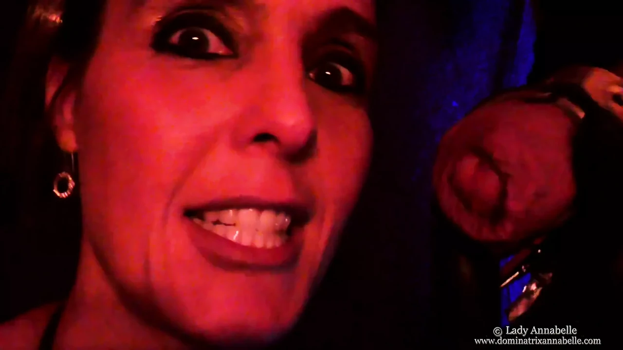 Teasing and biting slave's cock with kali's teeth