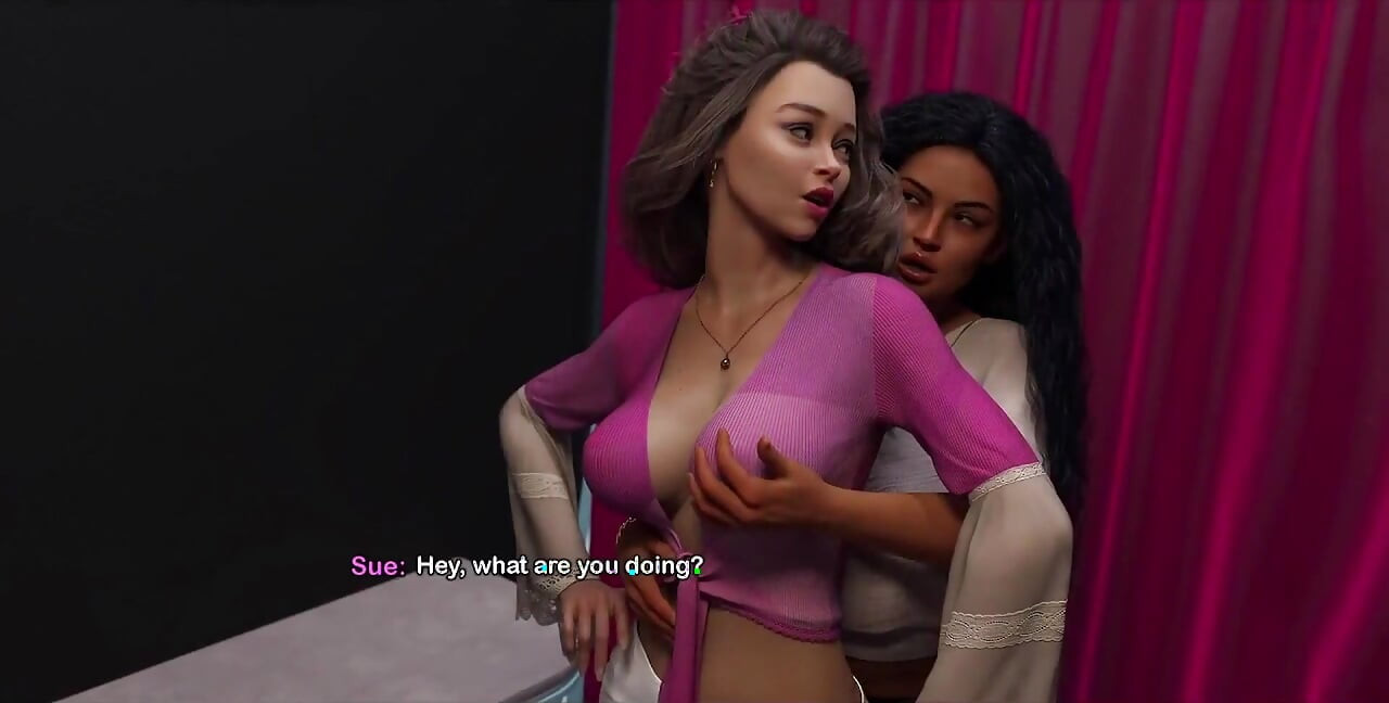My bimbo dream - milf latina caliente hace que su amiga con grandes tetas falsas se corra en el probador mientras masajea sus pezones