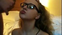 Young Amateur With Glasses Takes Facial