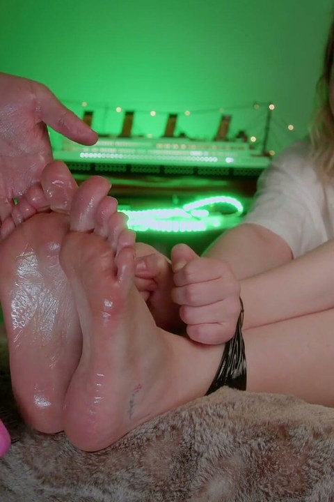 Hands and Foot Tied Tickle Duct Taped Tickling Fetish W Oiled Feet
