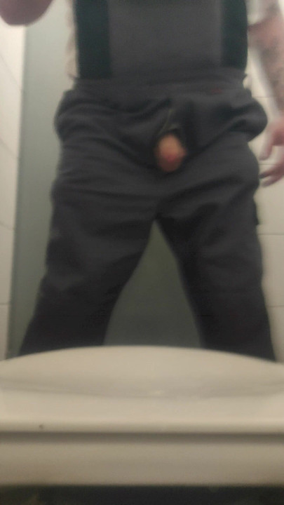 Schiet de camera met sperma op het puplic toilet