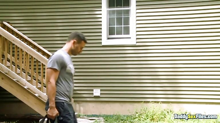 DaddysexFiles: Conner Habib kneels and sucks his stepdad Allen Silvers veiny cock