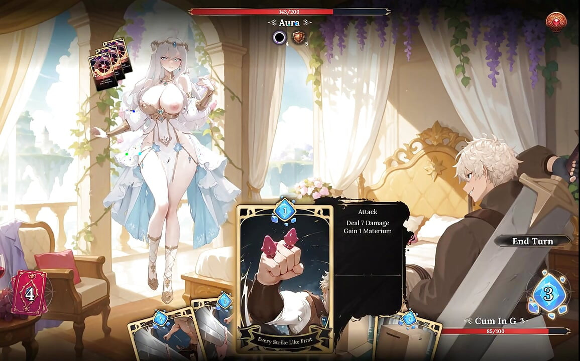 Aura 2 Lust of the Gods Hentai Game Ep.1 Stripping SEX battle with my GODDESS WIFE !