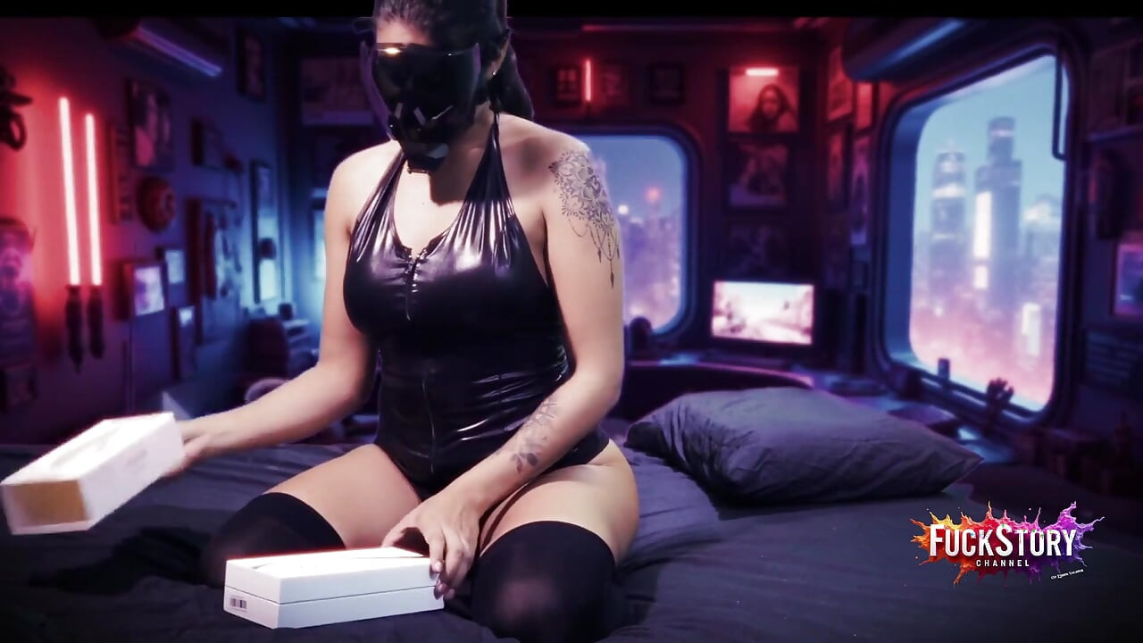 Lahodná cyberpunk dívka Astrid si objedná cyber dildo a užívá si ho, dokud se neudělá!